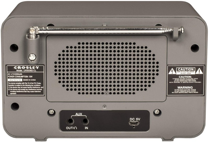 Crosley CR3036D-CL Tribute Vintage AM/FM Bluetooth Radio, Charcoal - Image 4